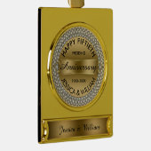 50e bruiloft Jubileum-goud & diamanten Verguld Banner Ornament (Rechts)