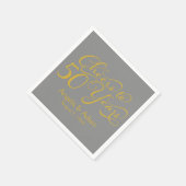 50e bruiloft Jubileum Goud Grijs Cheers Servetten (Hoek)