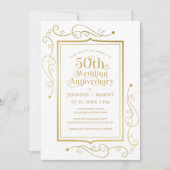 50e bruiloft Jubileum Goud Lijst Kaart (Voorkant)