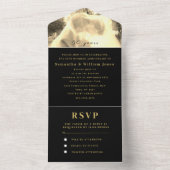 50e bruiloft Jubileum Goud Zwart Foto All In One Uitnodiging (Binnen)