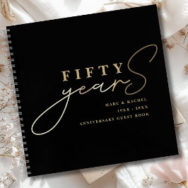50e bruiloft Jubileum Goud Zwart Gastboek Notitieboek