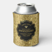 50e bruiloft Jubileum & gouden bloemdamast Blikjeskoeler (Blikje Achterkant)