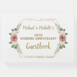 50e bruiloft Jubileum Gouden Bloemen Gastenboek