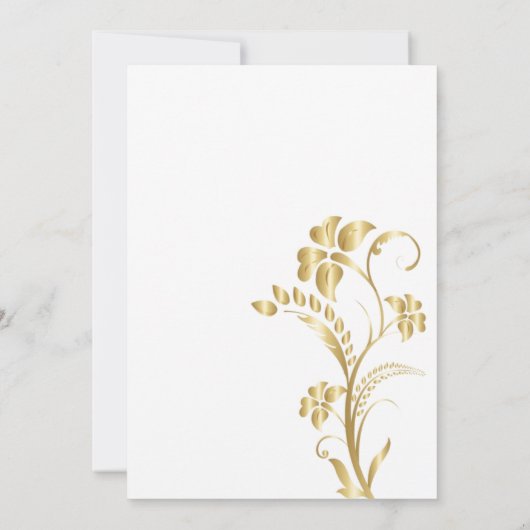 50e bruiloft Jubileum Gouden Botanische Bloemen Kaart (Achterkant)