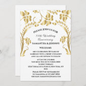 50e bruiloft Jubileum Gouden Botanische Bloemen Kaart (Voorkant / Achterkant)