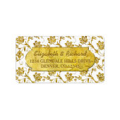 50e bruiloft Jubileum Gouden Flora retouradres Etiket (Voorkant)