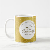 50e bruiloft Jubileum gouden folie harten Confetti Koffiemok (Links)