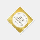 50e bruiloft Jubileum gouden folie harten Confetti Servet (Hoek)