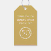 50e bruiloft Jubileum Gouden Gast Favor Cadeaulabel (Achterkant)