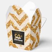 50e bruiloft Jubileum Gouden Glitter Favor Box Bedankdoosjes (Geopend)
