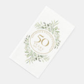 50e bruiloft Jubileum Gouden Greenery Leaves Servet (Hoek)