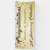 50e bruiloft Jubileum gouden receptie banner (Verticaal)