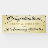 50e bruiloft Jubileum gouden receptie banner (Horizontaal)