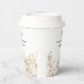 50e bruiloft Jubileum Gouden Rozen Custom servet Papieren Bekers (Links)