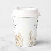 50e bruiloft Jubileum Gouden Rozen Custom servet Papieren Bekers (Rechts)