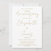 50e bruiloft Jubileum gouden script bruiloft Kaart (Voorkant)