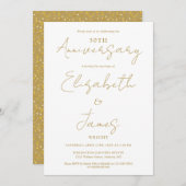 50e bruiloft Jubileum gouden script bruiloft Kaart (Voorkant / Achterkant)