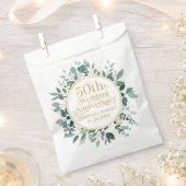 50e bruiloft Jubileum Gouden Typografie Groen Bedankzakje (Geknipt)