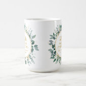 50e bruiloft Jubileum Gouden Typografie Groen Koffiemok (Center)