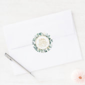 50e bruiloft Jubileum Gouden Typografie Groen Ronde Sticker (Envelop)