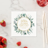 50e bruiloft Jubileum Gouden Typografie Groen Servet (Insitu)