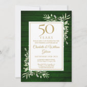 50e bruiloft Jubileum groen houten gebladerte Kaart (Voorkant)