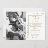 50e bruiloft Jubileum groen liefde hart foto Kaart (Voorkant)