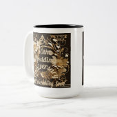 50e bruiloft Jubileum Half a Century, Love Gold Tweekleurige Koffiemok (Voorkant links)