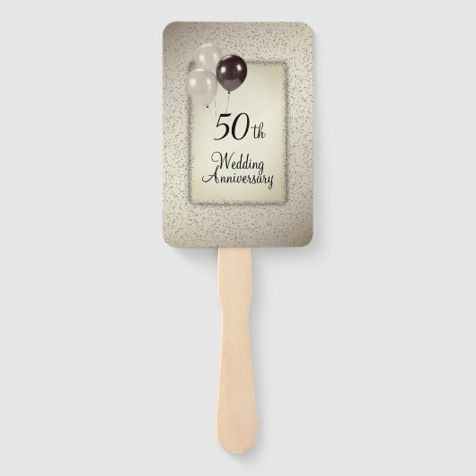 50e bruiloft Jubileum Hand Fan Handwaaier (Achterkant)