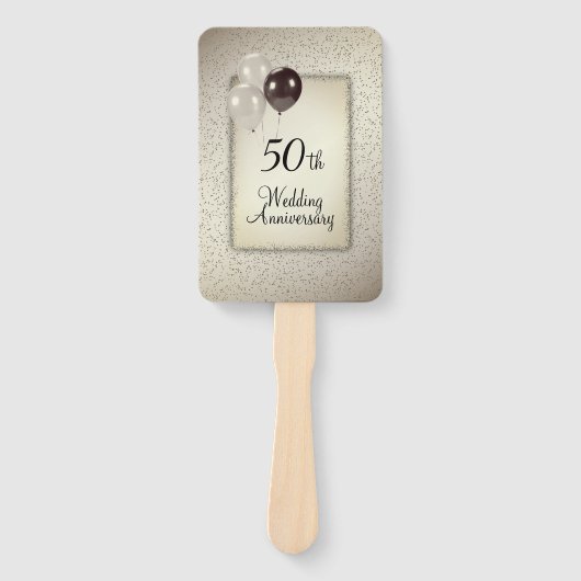 50e bruiloft Jubileum Hand Fan Handwaaier (Voorkant)