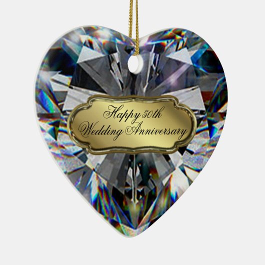 50e bruiloft Jubileum Heart Ornament (Rechts)