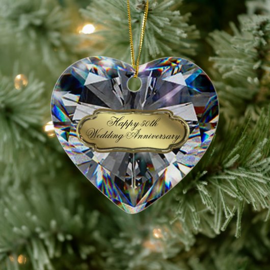 50e bruiloft Jubileum Heart Ornament (Boom)