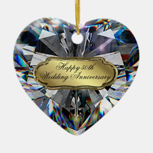 50e bruiloft Jubileum Heart Ornament (Voorkant)