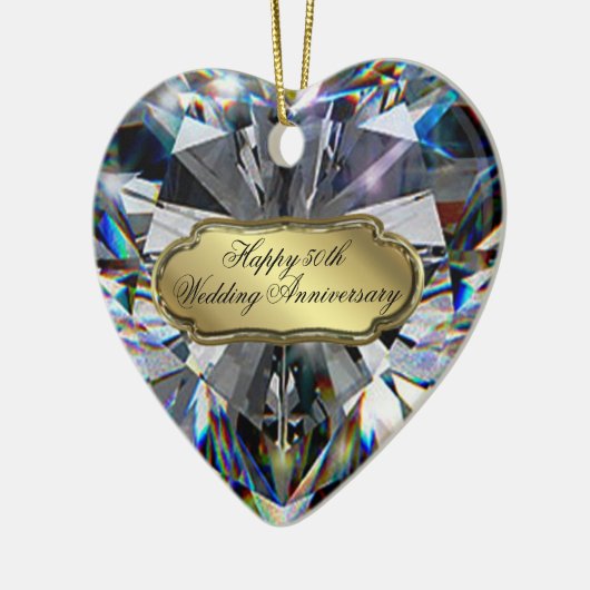 50e bruiloft Jubileum Heart Ornament (Links)