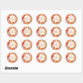 50e bruiloft Jubileum Herfst Bloemen Ronde Sticker (Vel)