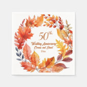 50e bruiloft Jubileum Herfst Bloemen Servet (Voorkant)