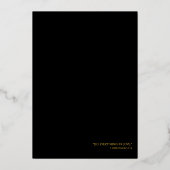 50e bruiloft Jubileum Invitation Zwart & Goud Folie Uitnodiging (Achterkant)