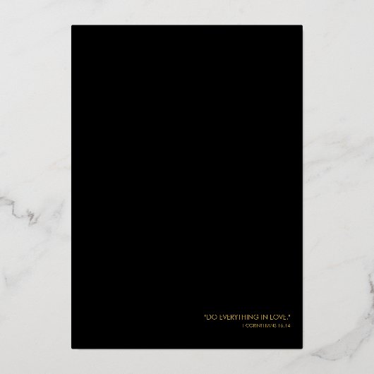 50e bruiloft Jubileum Invitation Zwart & Goud Folie Uitnodiging (Achterkant)