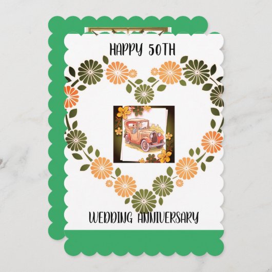 50e bruiloft Jubileum Kaart (Voorkant / Achterkant)