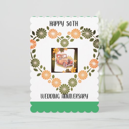 50e bruiloft Jubileum Kaart (Staand voorkant)