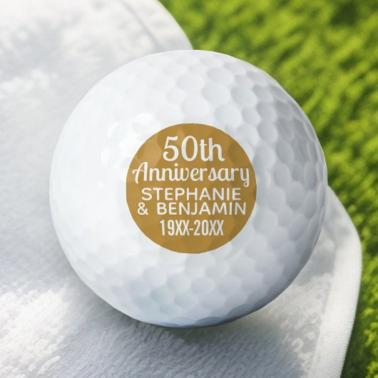 50e bruiloft Jubileum - Kan goud bewerken Golfballen