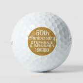 50e bruiloft Jubileum - Kan goud bewerken Golfballen (Voorkant)