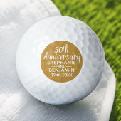 50e bruiloft Jubileum - Kan gouden kleur bewerken Golfballen