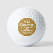 50e bruiloft Jubileum - Kan gouden kleur bewerken Golfballen (Voorkant)