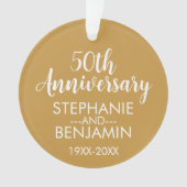 50e bruiloft Jubileum kan gouden kleur foto bewerk Ornament (voorkant)