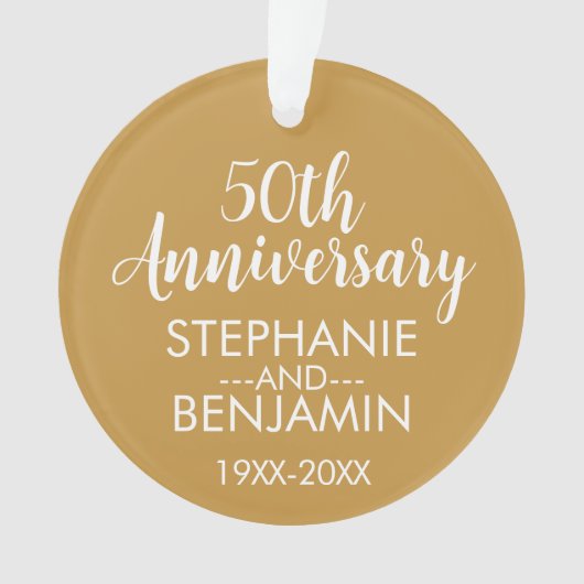 50e bruiloft Jubileum kan gouden kleur foto bewerk Ornament (voorkant)