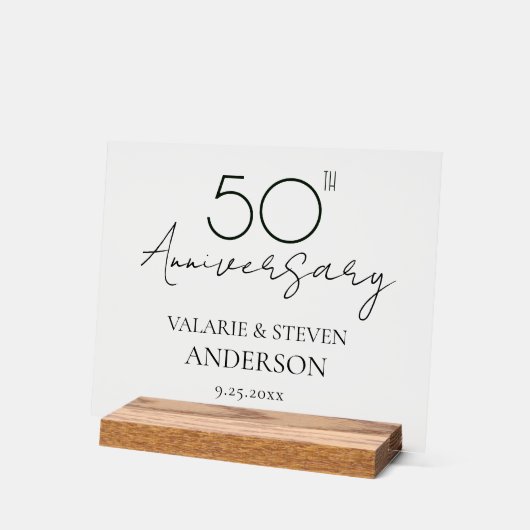 50e bruiloft Jubileum Keepomwille Acryl Bord (Hoek)