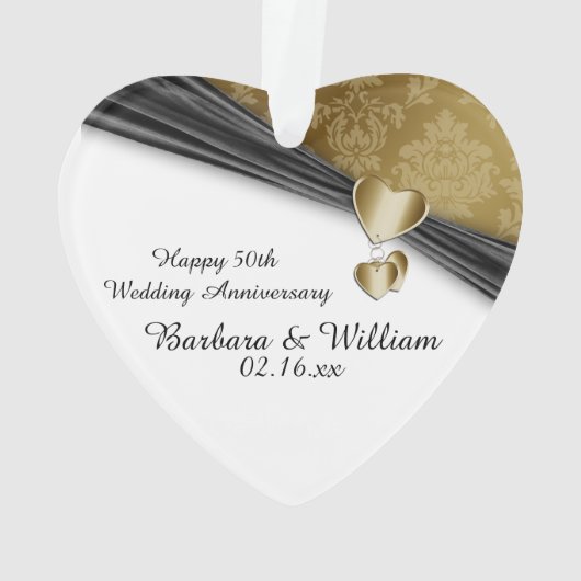 50e bruiloft Jubileum Keepomwille Ornament (achterkant)