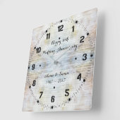 50e bruiloft Jubileum Marble Pattern Vierkante Klok (Hoek)