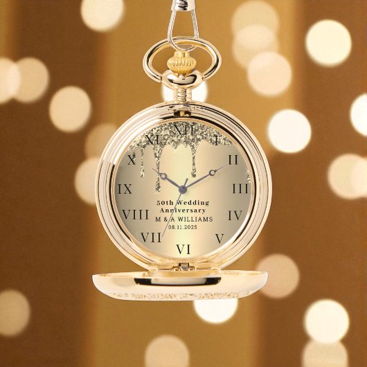 50e bruiloft Jubileum Modern Elegant Fiftieth Horloge